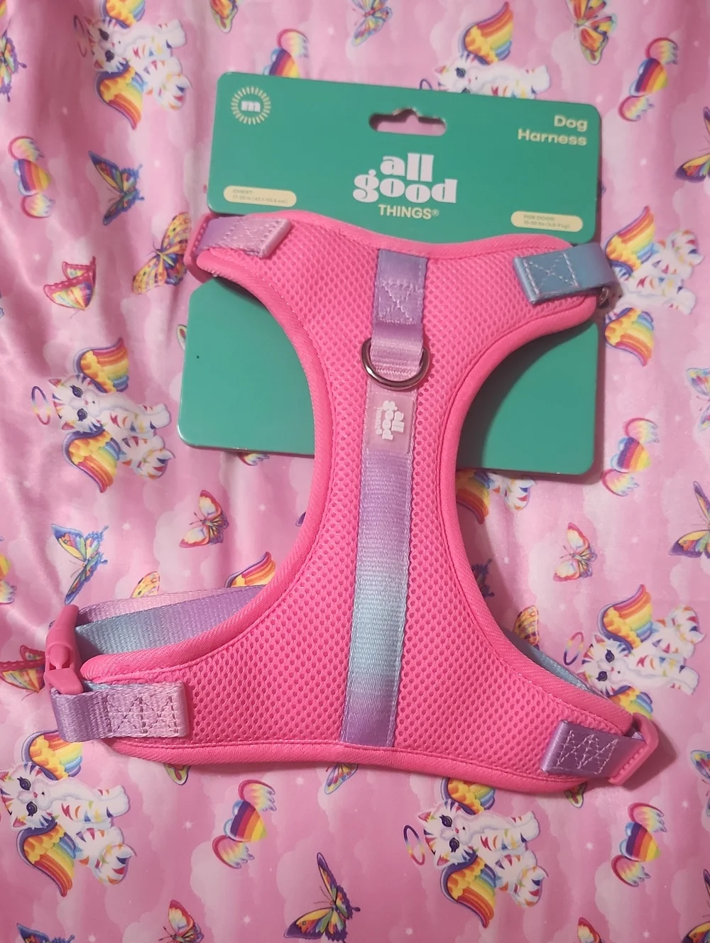 Pink, Purple And Blue All Good Things Dog Harness Size M